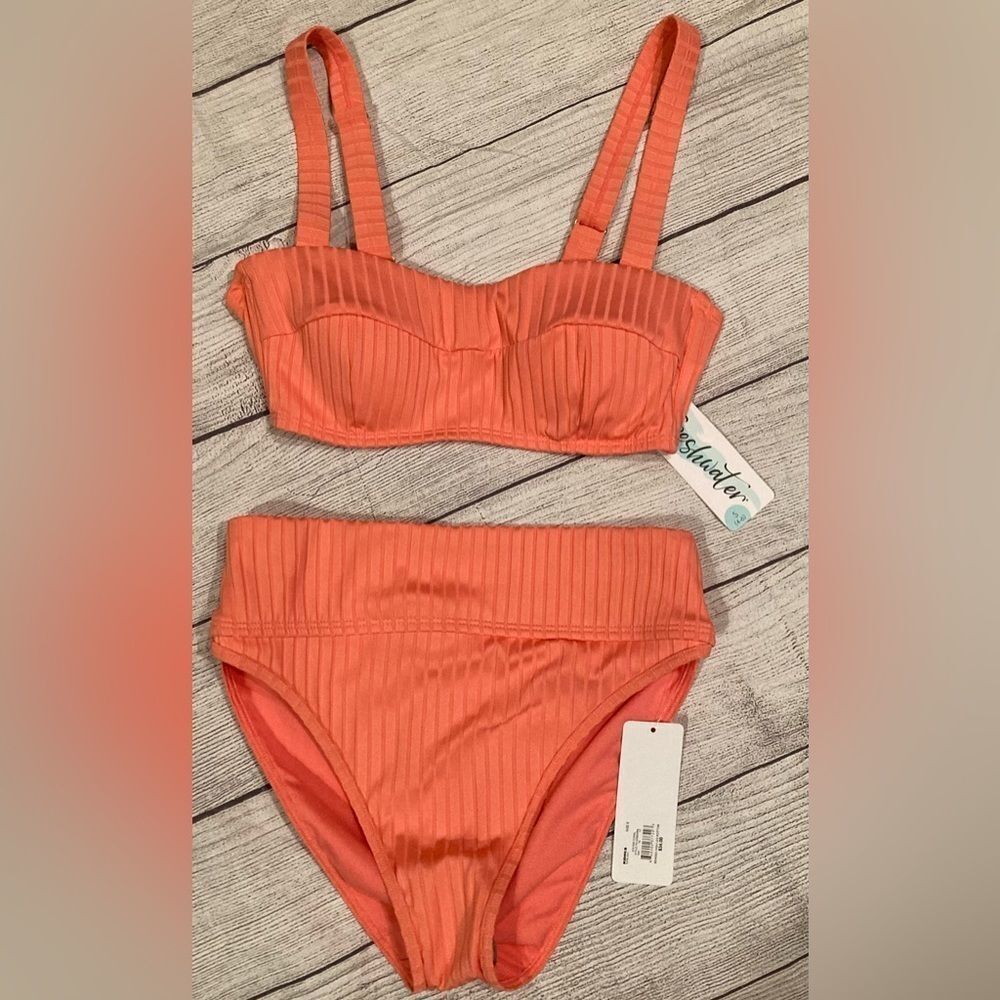 NWT Freshwater brand High Waisted 2 piece Bikini Swim Suit size S